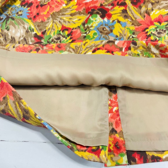 Tablots Beige Floral Pencil Skirt - Size 6 - Picture 5 of 8